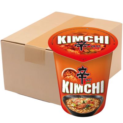 Nonghsim Kimchi Noodles Bowl Pack 12 (75g Each) - Shin Ramen Instant Noodles Soup for Quick Meals &amp; Snacks
