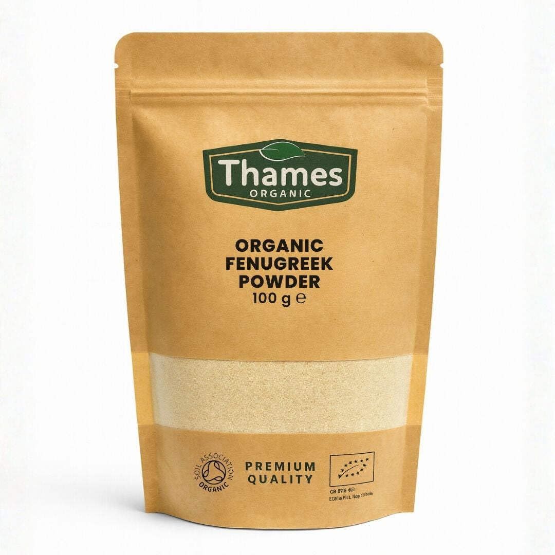 Organic Fenugreek Powder 100g Nutty Sweet Flavor Culinary Treasure for Curries, Stews Thames Organic