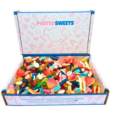 800g Pick &amp; Mix Sweet Box Gift Hamper Posted Sweets Perfect For Birthdays for Men, Women or Kids. Fizzy &amp; Gummy Candy
