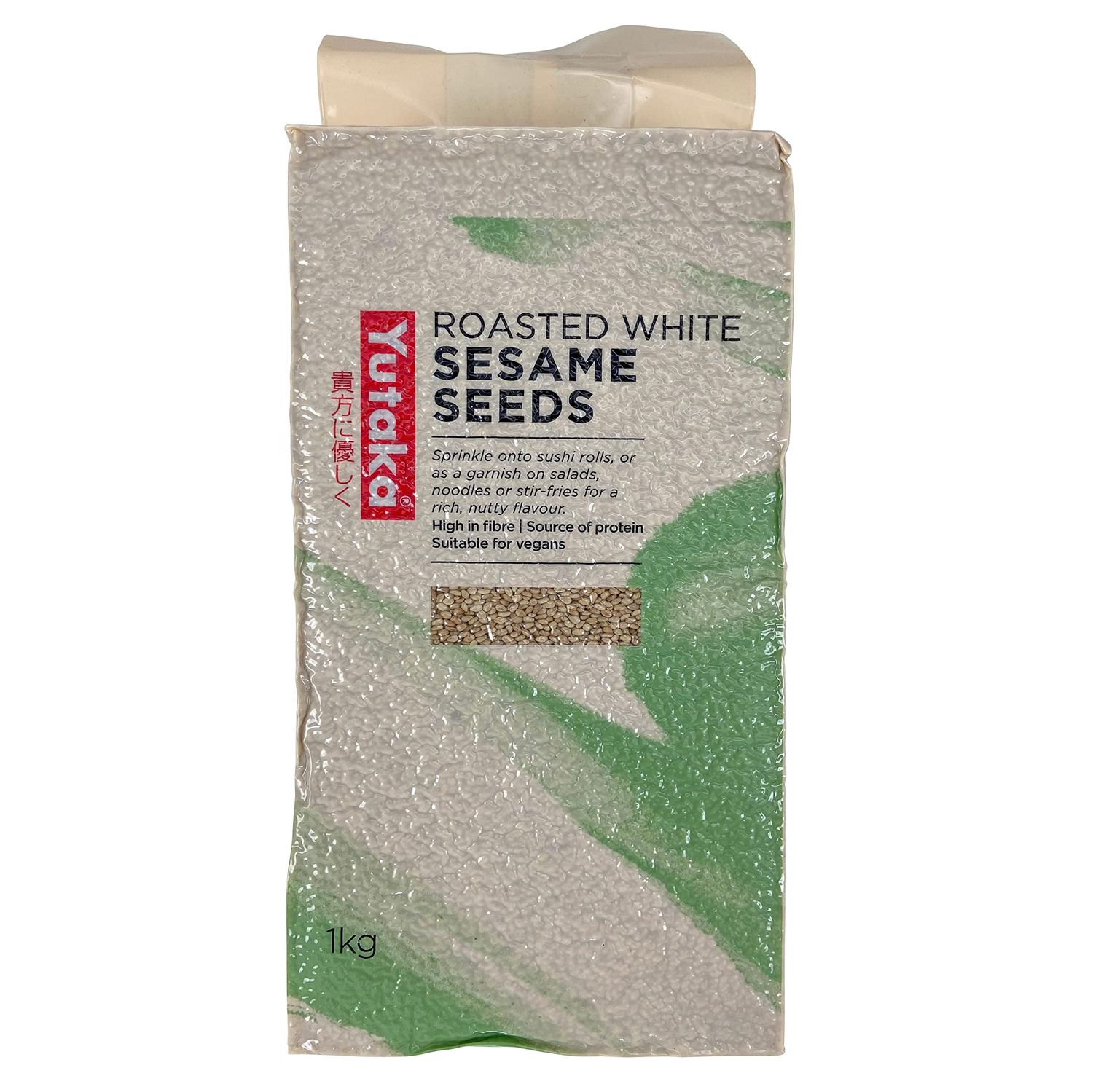 Yutaka - Roasted White Sesame Seed, 1kg - Ready-to-Eat, Nutty Flavour, Vegan-Friendly - High in Fibre, Source of Protein - Perfect for Sushi, Salads, Stir-Fries and Baking
