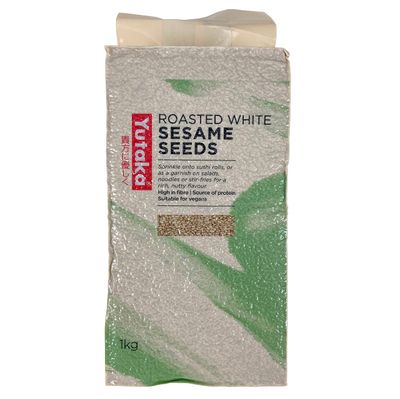 Yutaka - Roasted White Sesame Seed, 1kg - Ready-to-Eat, Nutty Flavour, Vegan-Friendly - High in Fibre, Source of Protein - Perfect for Sushi, Salads, Stir-Fries and Baking