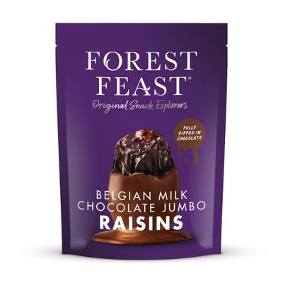 Forest Feast Belgian Milk Chocolate Jumbo Raisins - 1kg Sharing Bag Premium Coated Fruit Snack Gourmet Chocolate Treat