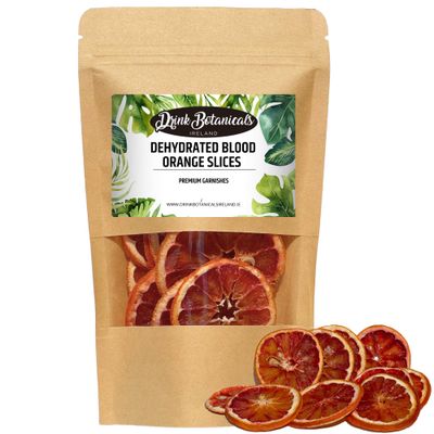 Drink Botanicals Ireland Dried Blood Orange Slices Wheels 16+Slices 100% Natural For Cocktail Garnishing, Wreath, Cakes, Snacking, Infusions, Desserts 1.76 oz, 50 Grams Resealable Kraft Pouch