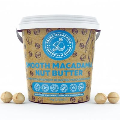 Prime Earth - Smooth Macadamia Nut Butter - 1kg Tub - Made with Macadamia Nuts - No Added Oils, Salts & Sugars - Coeliac, Keto, Paleo & Vegan Friendly - Produced in Small Batches - Made in the UK