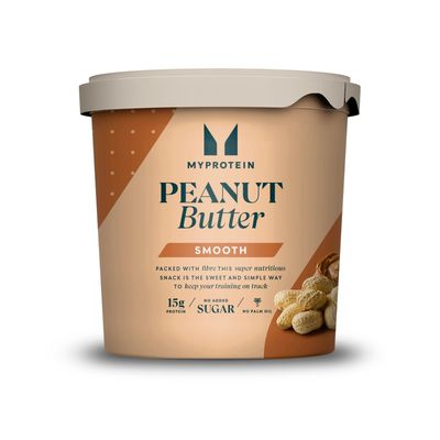 Myprotein All-Natural Peanut Butter Smooth High Protein Nut Spread Source of Fibre, Vitamin E & Magnesium No Added Salt, Sugar or Palm Oil 1kg Tub Vegetarian & Vegan Friendly