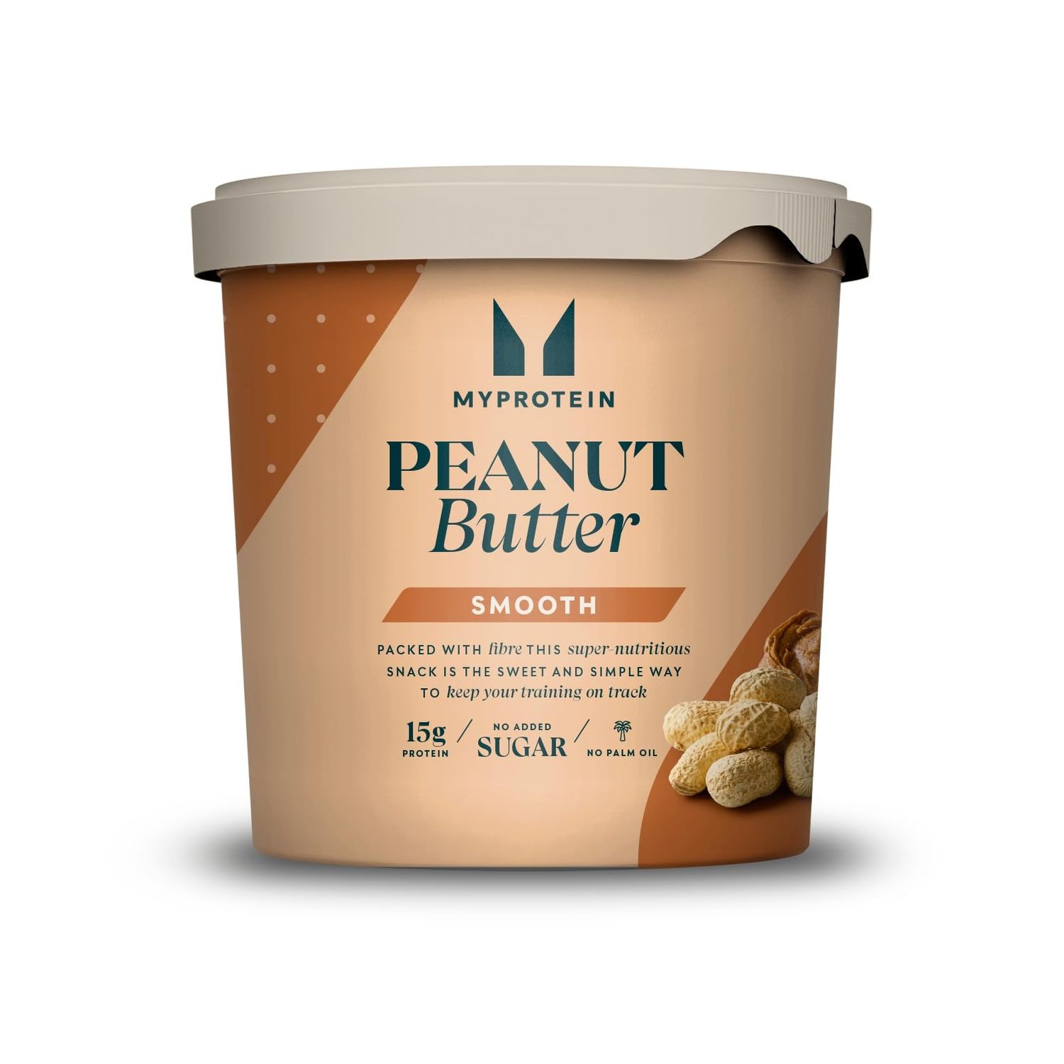 Myprotein All-Natural Peanut Butter Smooth High Protein Nut Spread Source of Fibre, Vitamin E &amp; Magnesium No Added Salt, Sugar or Palm Oil 1kg Tub Vegetarian &amp; Vegan Friendly