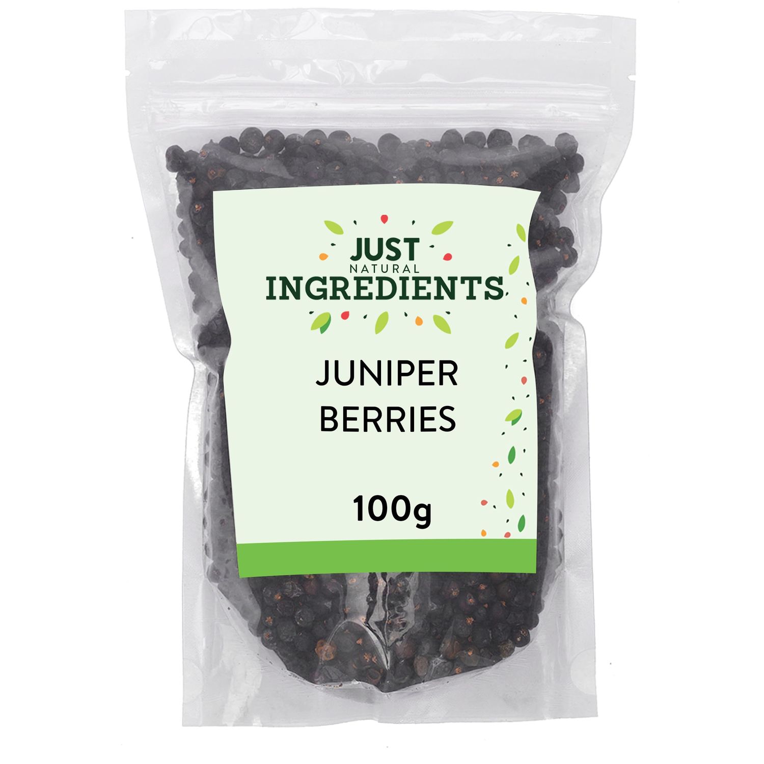 JustIngredients Essentials Juniper Berries 100g, Premium Dried Berries for Cooking, Gin Garnish and Aromatic Infusions,Tart, Piney Flavour with Citrus Notes, Natural, Vegan, GMO-Free