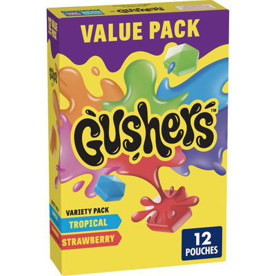Gushers Variety Pack Fruit Gushers Fruit Flavored Snacks, Tropical Flavors Naturally Flavored, Strawberry Splash Naturally Flavored, 12 Count, 9.6 Oz (272 g) Gushers Variety Pack Fruit Gushers Fruit Flavored Snacks, Tropical Flavors Naturally Flavored, Strawberry Splash Naturally Flavored, 12 Count, 9.6 Oz (272 g)