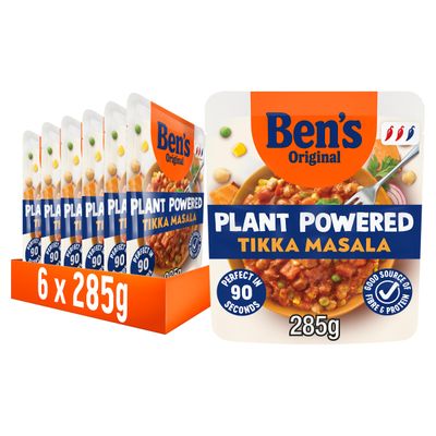 Ben s Original Plant Powered Sweet Potato and Chickpea Tikka Masala Curry, Bulk Multipack 6 x 285 g pouches