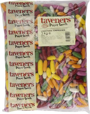 Taveners Liquorice Torpedoes, 1 kg