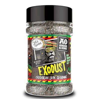 Angus &amp; Oink Exodust Caribbean Hot Jerk Seasoning Irresistibly Spicy &amp; Fruity Perfect for Jerk Chicken, Pork &amp; Fish Authentic Street Food Flavours 200g