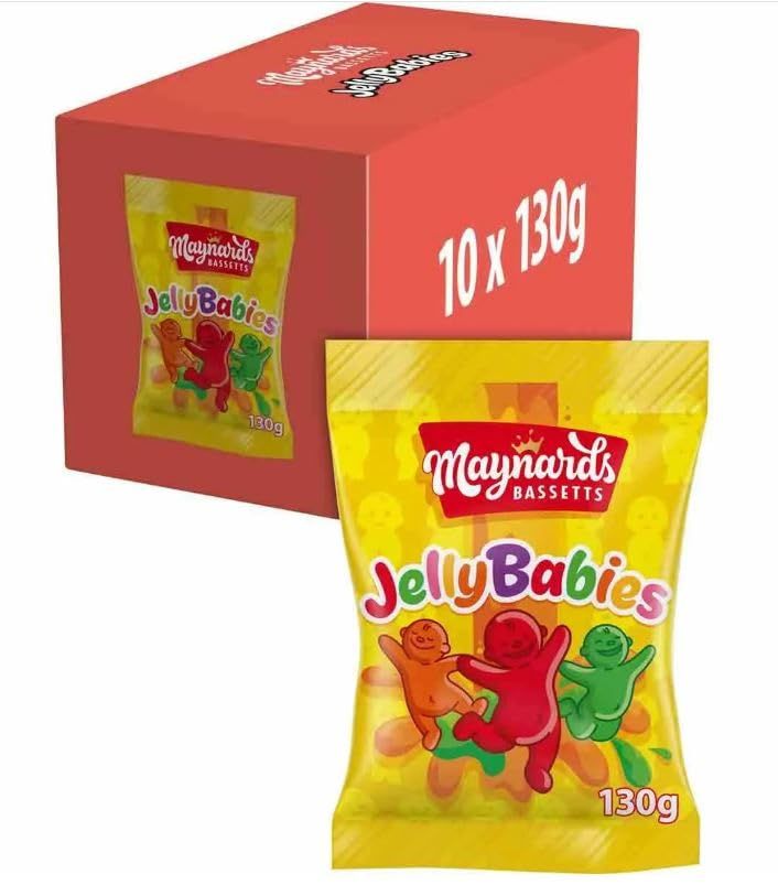 Maynards Bassetts Jelly Babies, 10 x 130g Bags