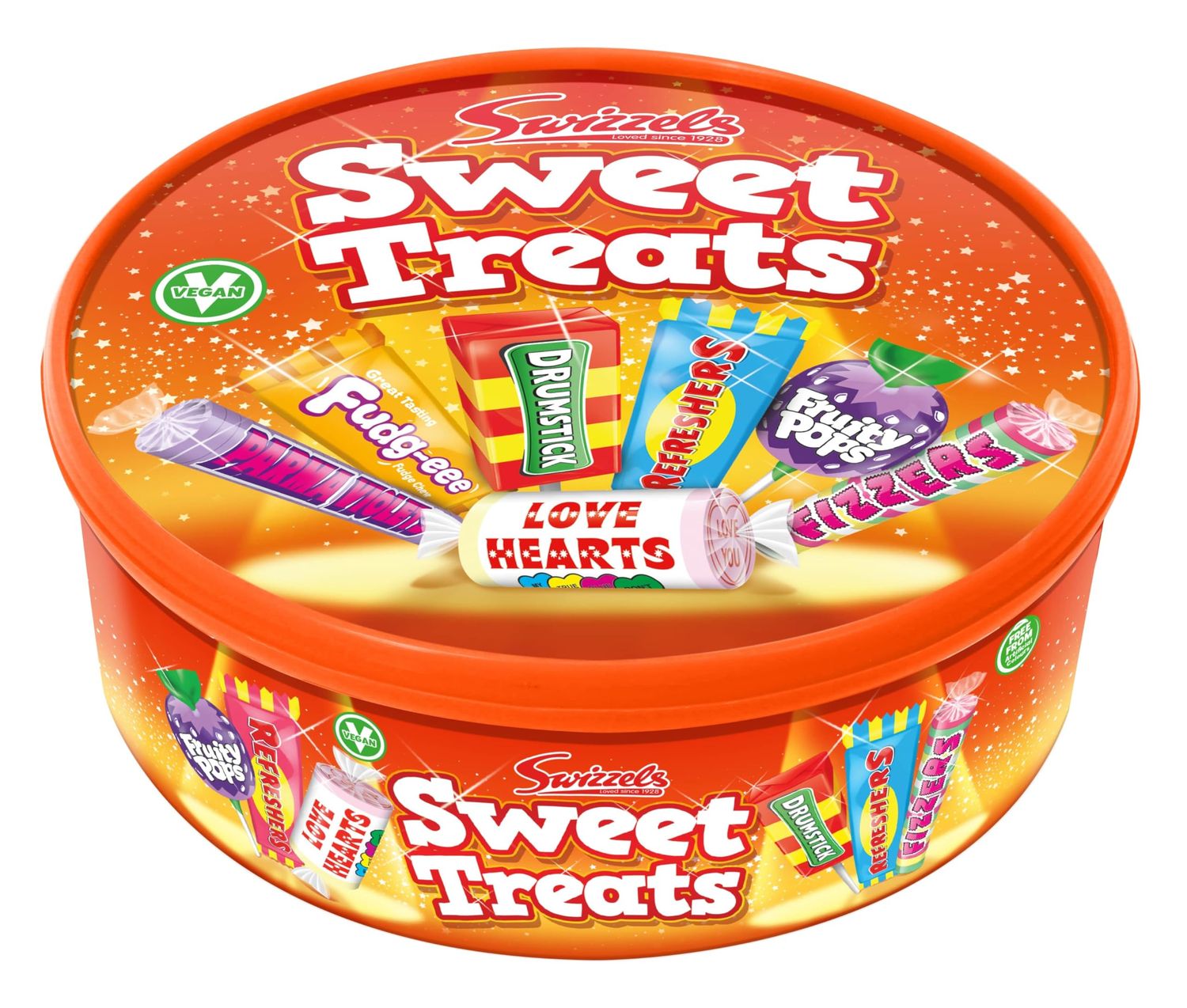 Swizzels Sweet Treats Tub, Assortment of Vegan Sweets and Lollipops in One Large Tub, Family Favourite Sweets, Perfect for Sharing (600g)