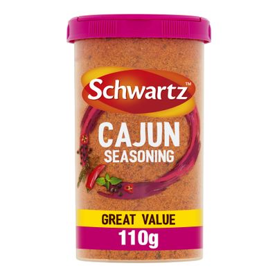 Schwartz Cajun Seasoning Drum 110 G Taste of Louisiana Spicy Heat With Chilli Powder, Allspice and Thyme Versatile Spice, Elevates Dishes Perfect for Adding to Rice, Chicken &amp; Potatoes