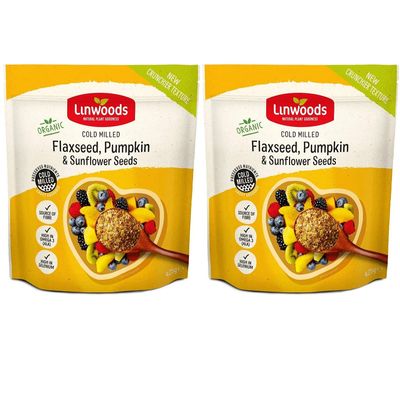 LINWOODS Organic Milled Flaxseed Sunflower &amp; Pumpkin 425g (Pack of 2)