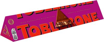 Toblerone Milk Chocolate, Honey and Almond Nougat with Fruit & Nut Chocolate, Large Gift Bar, Made with Swiss Milk, Perfect for Gifting or Sharing, 360 g (Pack of 1)
