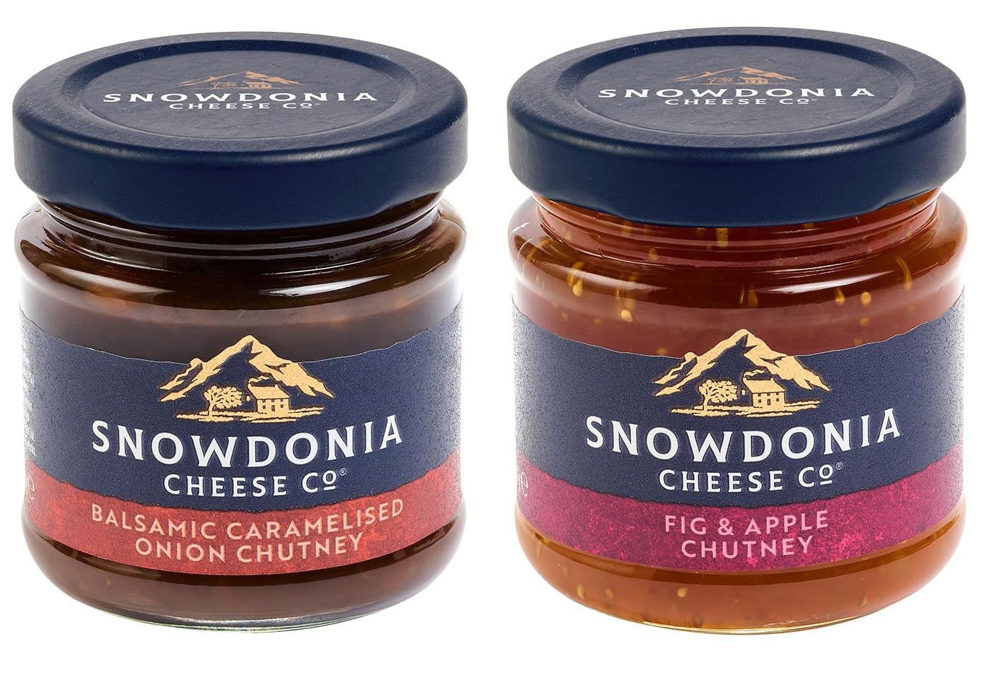 Snowdonia Cheese Company Twin Pack Fig &amp; Apple Chutney &amp; Balsamic Caramelised Onion Chutney from GREAT BRITISH TRADING LIMITED