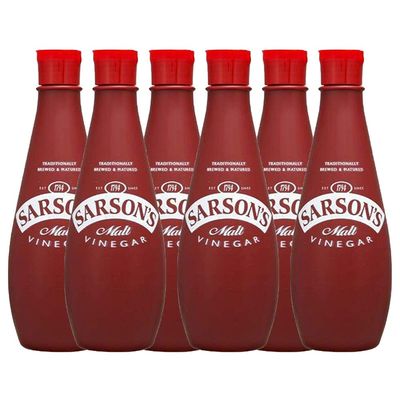 Sarson's Malt Vinegar - Plastic Bottle, 300ml (Pack of 6)