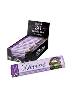 Divine 70% Cocoa Dark Chocolate Bars 30 x 35g - Fairtrade Dark Chocolate - Smooth Rich Flavour - Ethical Premium Chocolate