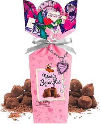Monty Bojangles With Love Cocoa Dusted Chocolatey Truffles Gift Box (110g), Chocolate Flavoured Truffles, Award-Winning Luxury Chocolatey Truffles, Gift Set With Ribbon & Personalised Message Card