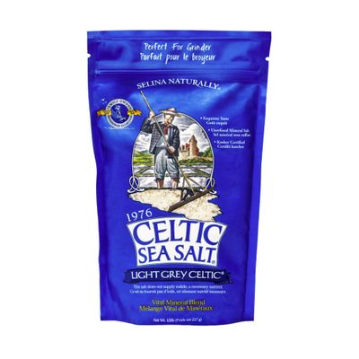 Light Grey Celtic Sea Salt - 454g Resealable Bag - Additive-Free, Delicious Sea Salt, Perfect for Cooking, Baking and More - Gluten-Free, Non-GMO Verified, Kosher and Paleo-Friendly