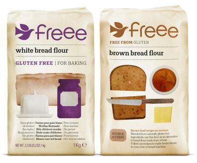 Freee Bread Flour Selection Pack - 1 x White Bread Flour 1kg &amp; 1 x Brown Bread Flour 1kg - Total 2 Packets - Free from Gluten