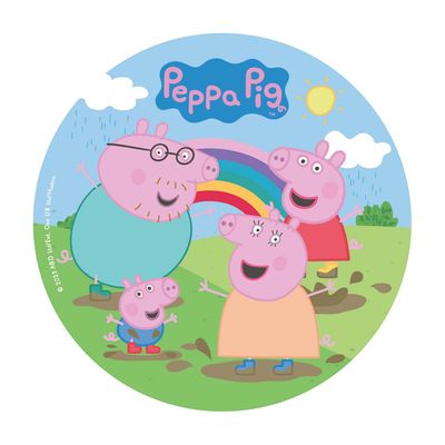 Dekora, Peppa Pig Wafer Disc for Cake, Edible Cake Topper for Children's Birthday Cake, Round 20 CM