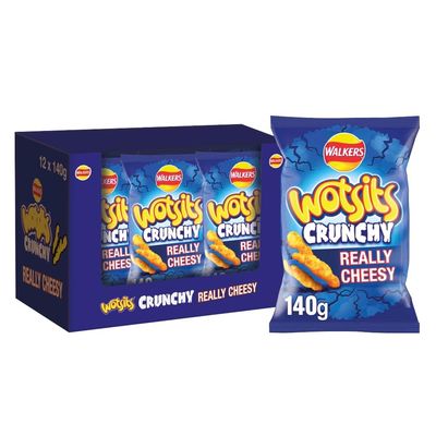 Walkers Wotsits Crunchy Really Cheesy Snacks Crisps 140g