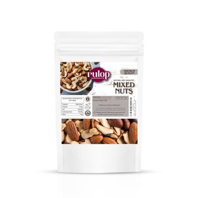 Rulop Mix Nuts 1kg: Raw &amp; Unsalted Cashews, Almonds, Walnuts, Brazil Nuts - Nutritious Vegan, Keto, Vegetarian Snack Mix, Bulk Diet Treat &amp; Wholesome Gift Choice