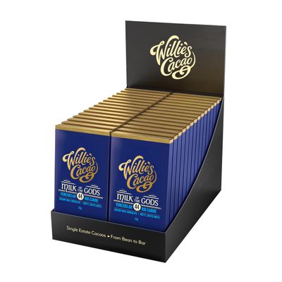 Willie's Cacao - Milk of the Gods, 44% Milk Chocolate bar - 26g x 30 - Rich Nutty Notes - Artisan Chocolate - Bean to bar
