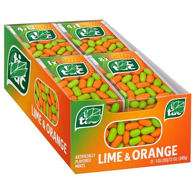 12x TicTacs Lemon and Orange Flavoured Breath Freshening Mints Pocket Sized Flip Top Dispensers Long Lasting Freshness Refreshing Mints