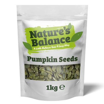 Natures Balance Pumpkin Seeds 1kg Whole Raw Pumpkin Seeds to Eat High Fibre High Protein