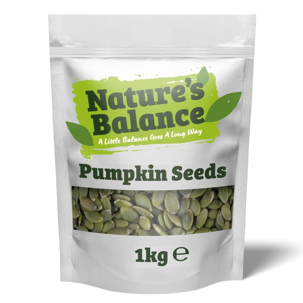 Natures Balance Pumpkin Seeds 1kg Whole Raw Pumpkin Seeds to Eat High Fibre High Protein