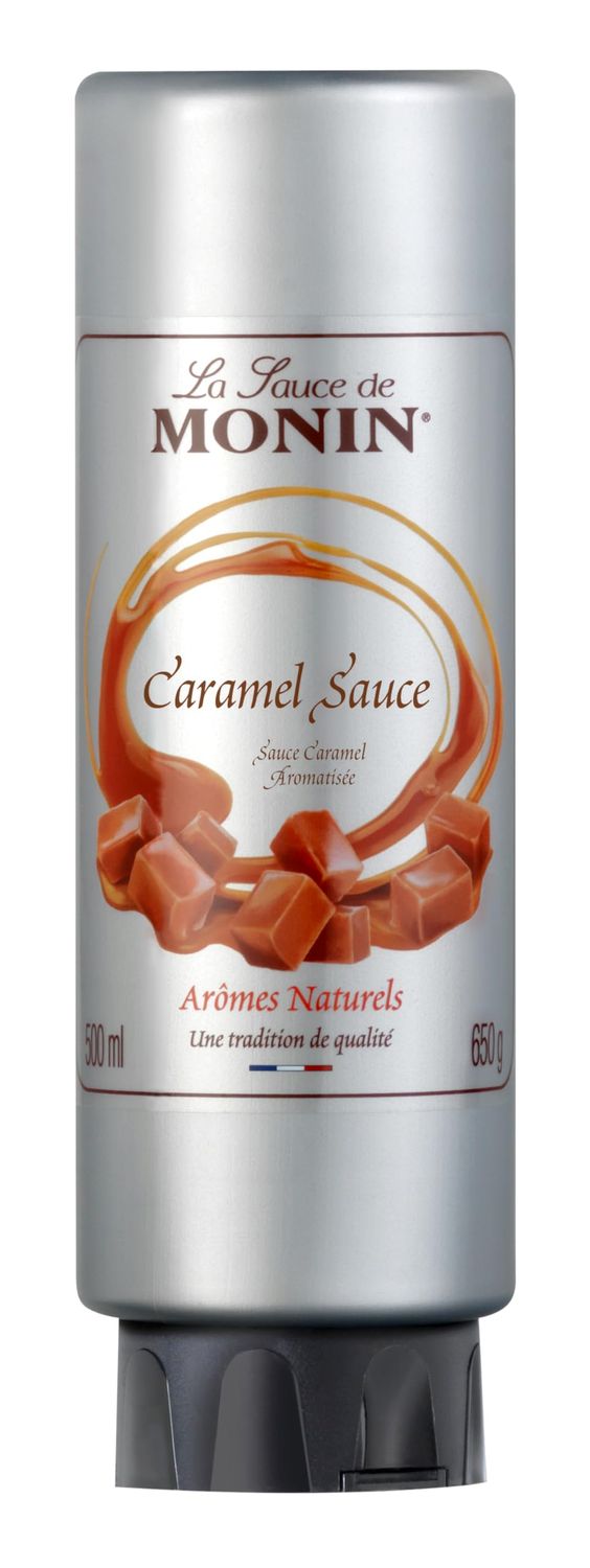 MONIN Premium Caramel Sauce 500ml for Frappes, Desserts, Cocktails, Hot Chocolates and Garnishes. Vegetarian, Nut-Free, Gluten-Free. 100% Natural Flavour. Squeezy Bottle for Easy Use