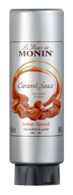 MONIN Premium Caramel Sauce 500ml for Frappes, Desserts, Cocktails, Hot Chocolates and Garnishes. Vegetarian, Nut-Free, Gluten-Free. 100% Natural Flavour. Squeezy Bottle for Easy Use