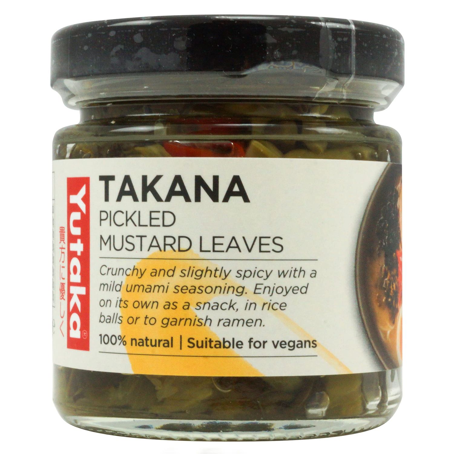 Yutaka - Takana Pickled Mustard Leaves, 110g - Crunchy &amp; Slightly Spicy with Mild Umami Seasoning - Japanese Style Pickle, Ideal for Rice, Ramen, Sandwiches - 100% Natural, Vegan-Friendly