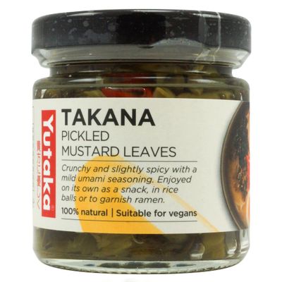 Yutaka - Takana Pickled Mustard Leaves, 110g - Crunchy & Slightly Spicy with Mild Umami Seasoning - Japanese Style Pickle, Ideal for Rice, Ramen, Sandwiches - 100% Natural, Vegan-Friendly