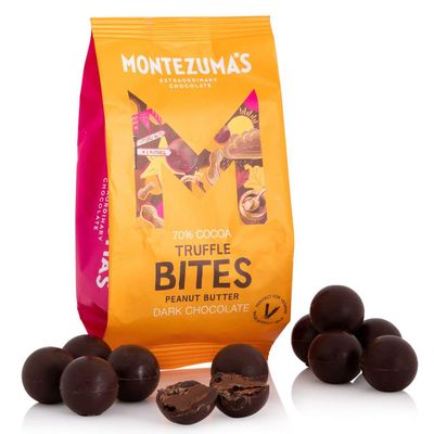 Montezuma's Truffle Bites, 70% Cocoa, Dark Chocolate With Peanut Butter, Gluten Free &amp; Naturally Vegan, 120g Bag