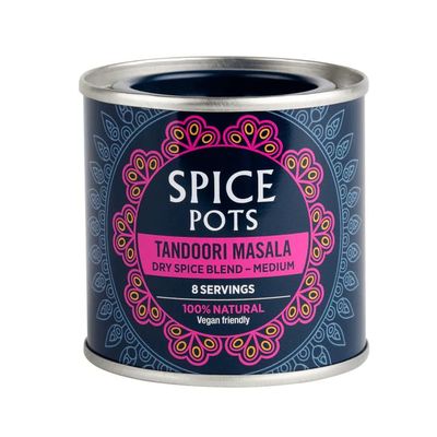Tandoori Masala Curry Powder by Spice Pots - 100% Natural Ingredients - Gluten Free &amp; Vegan Indian Curry Powder - Dry Spice Mix For Fish, Chicken &amp; Vegetarian Dishes (Medium Heat) - 80g Pot 16 Meals