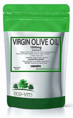 Virgin Olive Oil 1000mg 60 Capsules, Cold-Pressed, High Polyphenol Antioxidants - Supports Heart, Cognitive &amp; Cellular Health