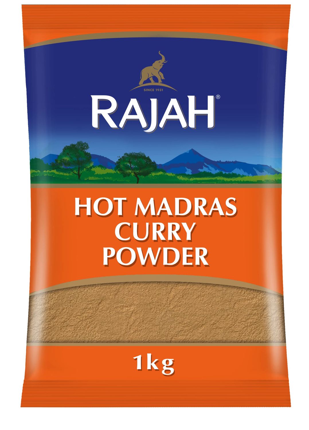 Rajah Spices Hot Madras Curry Powder 1KG I Curry Powder I Spicy Curry I Masala I Indian Spice I Indian Curry I Hot Madras I Madras Powder I (1kg)