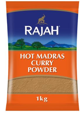 Rajah Spices Hot Madras Curry Powder 1KG I Curry Powder I Spicy Curry I Masala I Indian Spice I Indian Curry I Hot Madras I Madras Powder I (1kg)