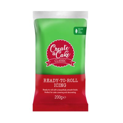 Create A Cake Ready To Roll Icing Green Fondant Icing Palm Free Sugar Paste For Cake Decorating, Cupcakes, Cookies, Cakes - 200g