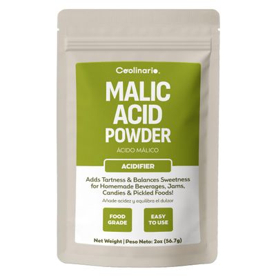 Coolinario Malic Acid Powder (56 g) Sour Powder Food Grade Flavor Enhancer for Beverages, Jams, Candy & Pickled Foods Adds Tartness & Balances Sweetness Ideal for Cider, Wine & Fruit Recipes