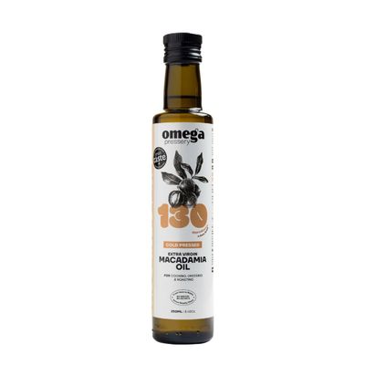 Omega Pressery Premium Extra Virgin Macadamia Cooking Oil - 250ml Cold Pressed, Unblended & Unrefined 100% Natural, Traceable & Pure Macadamia Nut Oil for Cooking 1-Star Great Taste Award