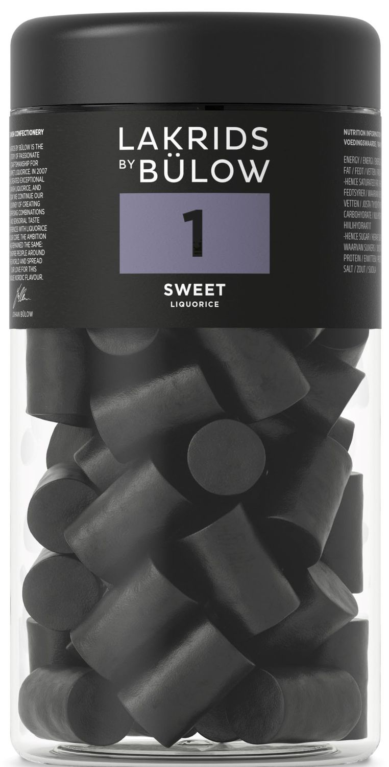 LAKRIDS BY BÜLOW - 1 - Sweet - 360g - Vegan Gourmet Liquorice from Denmark - Gluten Free Sweet Liquorice