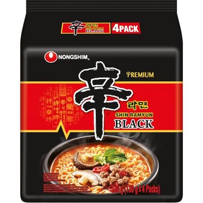 Nongshim Premium Shin Ramyun Black 130g Instant Noodle Korean Ramen HALAL Pack 4