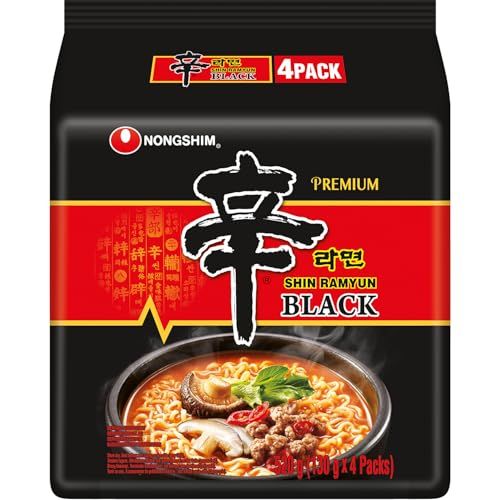 Nongshim Premium Shin Ramyun Black 130g Instant Noodle Korean Ramen HALAL Pack 4
