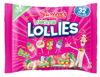 Swizzels Luscious Lollies 354g, Assorted Lollipops with Drumsticks, Fruity Pops &amp; Double Lollies, Vegan Friendly Sweet Mix for Sharing