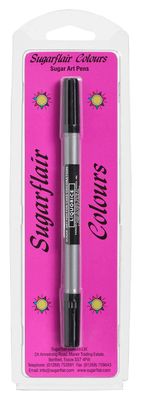 Sugarflair Black Edible Food Decorating Pen - Dual Tip Food Pens for Writing Messages &amp; Drawing On Sugar Paste, Marzipan, Frosting Or Any Other Dry Smooth Surface (Packaging may vary)